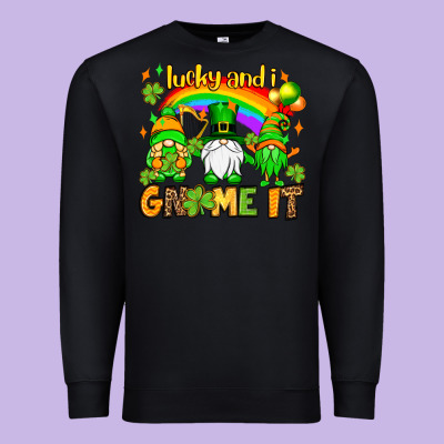 St. Patrick's Lucky And I Gnome It Premium Sweatshirt Designed By Oliviacreatesart