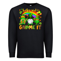 Black St. Patrick's Lucky and i gnome it Premium Sweatshirt - OliviaCreatesArt