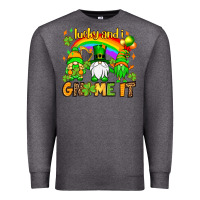 Charcoal Heather St. Patrick's Lucky and i gnome it Premium Sweatshirt - OliviaCreatesArt
