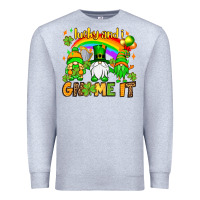 Heather Grey St. Patrick's Lucky and i gnome it Premium Sweatshirt - OliviaCreatesArt