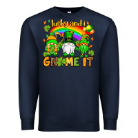 Navy St. Patrick's Lucky and i gnome it Premium Sweatshirt - OliviaCreatesArt