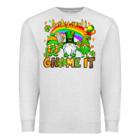 Oatmeal Heather St. Patrick's Lucky and i gnome it Premium Sweatshirt - OliviaCreatesArt