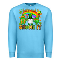 Ocean Blue St. Patrick's Lucky and i gnome it Premium Sweatshirt - OliviaCreatesArt