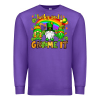 Purple St. Patrick's Lucky and i gnome it Premium Sweatshirt - OliviaCreatesArt