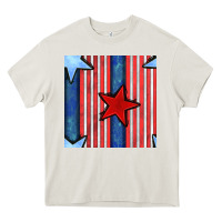 Cream 4th of july stars and stripes seamless pattern Heavy Core Tee - BundleAndBundleShop