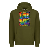 Army Green Love pride Premium Hoodie - CowGirlArtShop