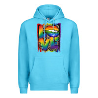 Ocean Blue Love pride Premium Hoodie - CowGirlArtShop