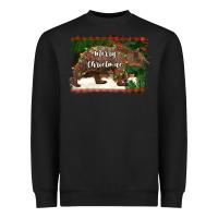Black merry christmas bear Heavyweight Sweatshirt - BarkalooDesign