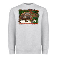 Heather Grey merry christmas bear Heavyweight Sweatshirt - BarkalooDesign