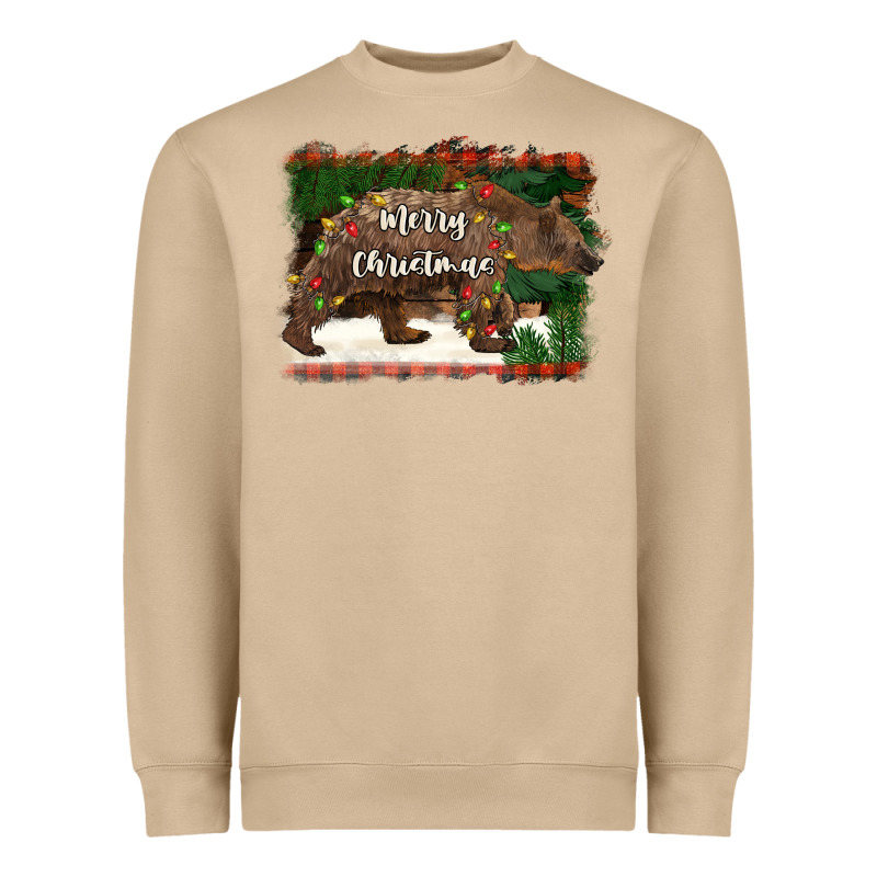 Merry Christmas Bear Heavyweight Sweatshirt by BarkalooDesign | Teevron