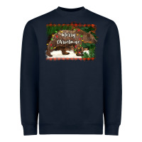 Navy merry christmas bear Heavyweight Sweatshirt - BarkalooDesign