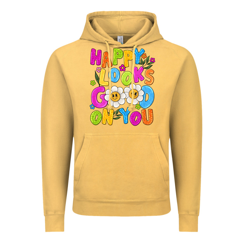 Happy Looks Good On You Vintage Hoodie by NancyCooperArtShop | Teevron