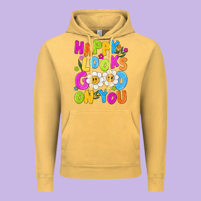 Happy Looks Good On You Vintage Hoodie Designed By Nancycooperartshop