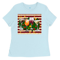 Baby Blue Christmas cocktail Ladies Tee - AdoDesignShop