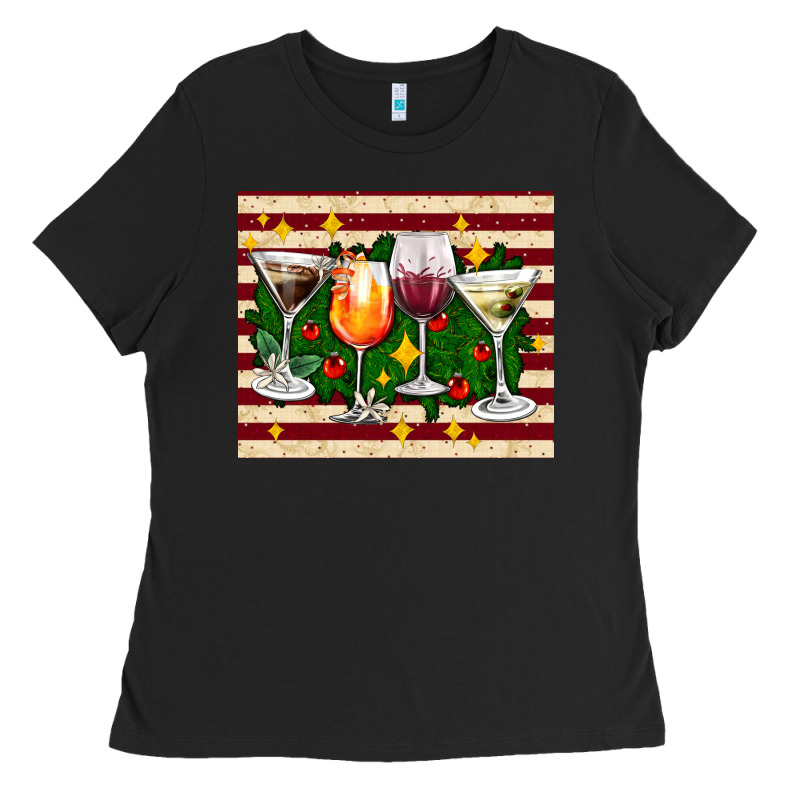 Christmas Cocktail Ladies Tee by AdoDesignShop | Teevron