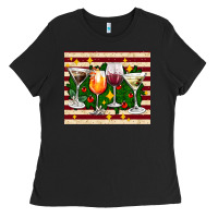Black Christmas cocktail Ladies Tee - AdoDesignShop
