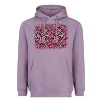 Lavender pink glitter leopard with heart background Heavyweight Hoodie - OliviaCreatesArt