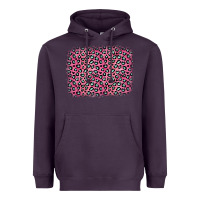 Plum pink glitter leopard with heart background Heavyweight Hoodie - OliviaCreatesArt