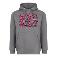 Storm pink glitter leopard with heart background Heavyweight Hoodie - OliviaCreatesArt