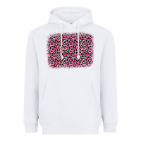 White pink glitter leopard with heart background Heavyweight Hoodie - OliviaCreatesArt
