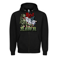 Black Red white rawr 4th of july Zipper Hoodie - HowdyJamesFarm