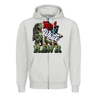 Dove Grey Red white rawr 4th of july Zipper Hoodie - HowdyJamesFarm