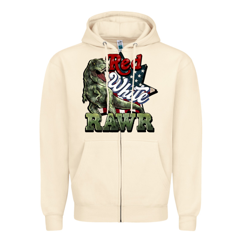 Red White Rawr 4th Of July Zipper Hoodie by HowdyJamesFarm | Teevron