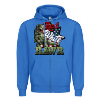 True Royal Red white rawr 4th of july Zipper Hoodie - HowdyJamesFarm