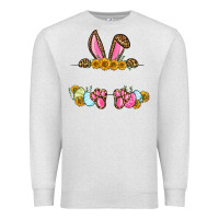 Oatmeal Heather Western Easter bunny name frame Premium Sweatshirt - OliviaCreatesArt