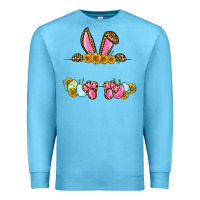 Ocean Blue Western Easter bunny name frame Premium Sweatshirt - OliviaCreatesArt
