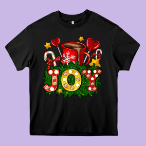 Christmas Joy Coffee And Candies Heavy Core Tee Designed By Adodesignshop