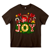 Chocolate Brown christmas joy coffee and candies Heavy Core Tee - AdoDesignShop