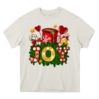 Cream christmas joy coffee and candies Heavy Core Tee - AdoDesignShop