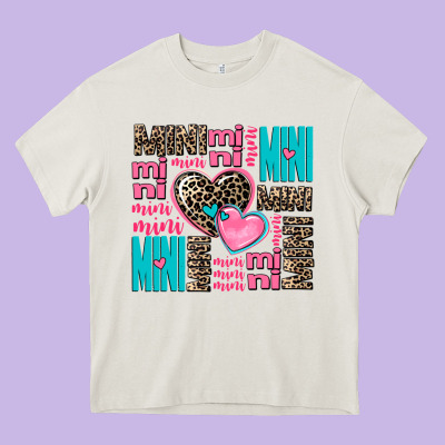 Mini Mini Mini With Hearts Heavy Core Tee Designed By Adodesignshop