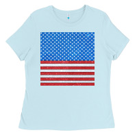 Baby Blue Glitter 4th Of July Seamless Pattern Ladies Tee - BundleAndBundleShop