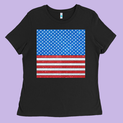 Glitter 4th Of July Seamless Pattern Ladies Tee Designed By Bundleandbundleshop