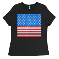 Black Glitter 4th Of July Seamless Pattern Ladies Tee - BundleAndBundleShop