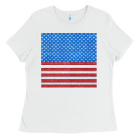 White Glitter 4th Of July Seamless Pattern Ladies Tee - BundleAndBundleShop