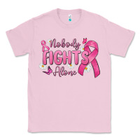 Bubblegum Pink nobody fights alone Classic Tee - MaliasSmallBusiness