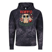 Cloud Black happy owlidays Vintage Hoodie - MaliasSmallBusiness