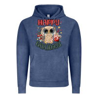 Vintage Denim happy owlidays Vintage Hoodie - MaliasSmallBusiness