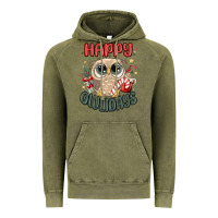 Vintage Olive happy owlidays Vintage Hoodie - MaliasSmallBusiness