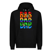 Black Dad dad dad pride Premium Hoodie - CowGirlArtShop