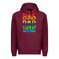 Burgundy Dad dad dad pride Premium Hoodie - CowGirlArtShop