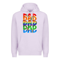 Lilac Dad dad dad pride Premium Hoodie - CowGirlArtShop