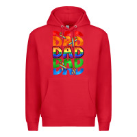 Red Dad dad dad pride Premium Hoodie - CowGirlArtShop