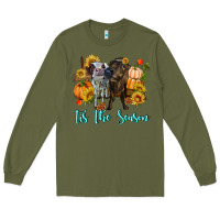 Army Green Tis The Season Cows Long Sleeve Tee - RanaPortraitStore
