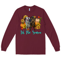 Burgundy Tis The Season Cows Long Sleeve Tee - RanaPortraitStore