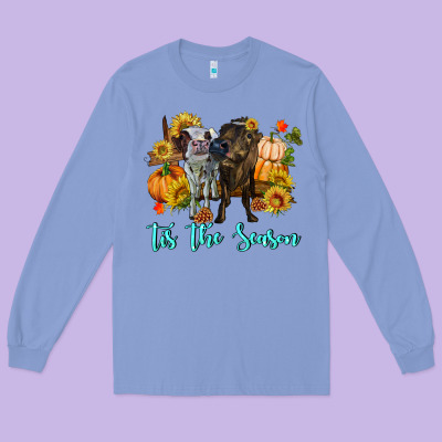 Tis The Season Cows Long Sleeve Tee Designed By Ranaportraitstore