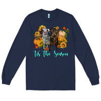 Navy Tis The Season Cows Long Sleeve Tee - RanaPortraitStore